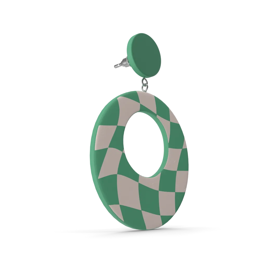 Green Oval Earring view 3